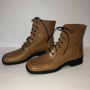 Bally fiasa brown leather lace up boots size 9